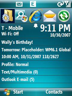 Default homescreen